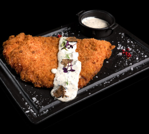 snitel de porc cu gorgonzola si trufe